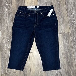 Seven7 Women's Deep Indigo Cropped Jeans